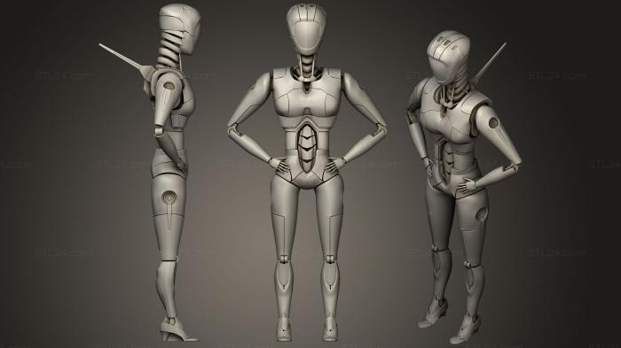 Статуэтки девушки (Женский робот 2, STKGL_0423) 3D модель для ЧПУ станка